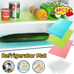 4PCS EVA Refrigerator Mat Fridge Multifunction Anti-fouling Anti Frost Waterproof Pad Drawer