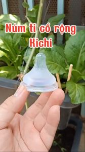 Núm vú cổ rộng Kichi Moyuum Núm ti sử dụng cho bình sữa cổ rộng núm vú siêu mềm chống sặc chống đầy hơi cho bé (không BPA