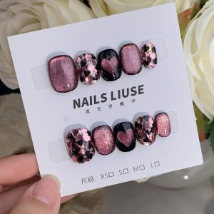 Handmade Short Detachable White Enhancing Colorful Flowing Nail Tips Professional Quality Easy Application for Instant Manicure