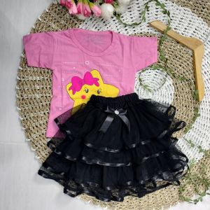 setelan kaos + rok anak lucu umur 0-18 bulan