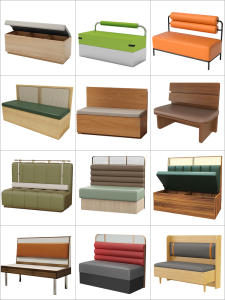 Hong Kong Style Tea House Western Restaurant Solid Wood Rattan Card Holder Sofa Table and Chair Storage Commercial Narrow Bench Light Luxury Stainless Steel