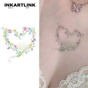 สติกเกอร์รอยสักชั่วคราว INKARTLINK กันน้ำ พิมพ์สี ลายศิลปะ รูปหัวใจ อุปกรณ์ปาร์ตี้ สติกเกอร์ DIY