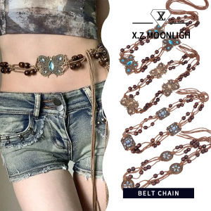 【X.Z.MOONLIGH】Retro Versatile Butterfly Braided Waist Rope Belt with Various Styles and Adjustable Sizes