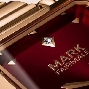 MARK FAIRWHALE Women Quartz Watch FW-3070 Sunburst Red Dial Shiny Crystal Scale Two Optional Bands Luxury Female Wristwatch