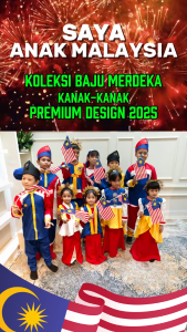 Baju Merdeka Budak Perempuan Peplum Jalur Gemilang Design 2025 (FREE Lencana Jalur Gemilang - Magnet + UV)