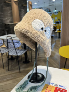 Warm Knitted Woolen Hat Womens Winter Fashion Cute Big Eyes Ear Protection No Brim Cap Sweet Lovely Style Goshen Fiber