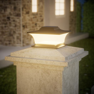 Solar Post Light with Auto On/Off LED Landscape Lighting for Garden Pathways Fence Patio Posts