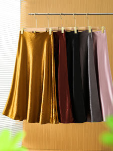 Slimming A-Line Mini Skirt Acetate Fabric Womens Spring Fashion plus Size Concealing Skirt Elegant Color BQ0065