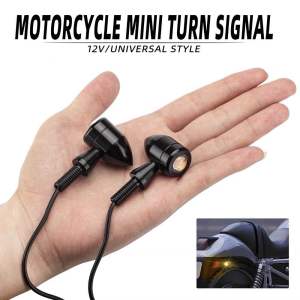 รถจักรยานยนต ์ led ไฟเลี ้ ยว mini Bullet Moto Amber กระพริบไฟแสดงสถานะ led สัญญาณสําหรับ cafe racer สําหรับ Honda 12V
