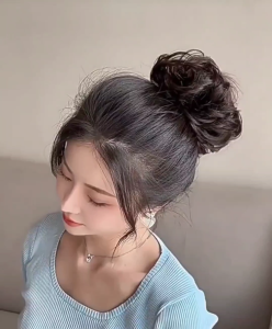 Curling Ring Bud Head Bun Wig Matte Synthetic Hair Wrap Accessory Natural Hairstyle Decor For Ladies