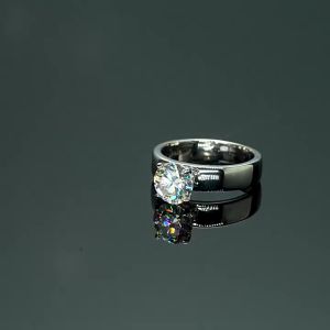 2.0 Carat 8mm Moissanite Ring for Women 925 Sterling Silver Fine Jewelry Sparkling Female Dating Gift Adjustable Size 5-9