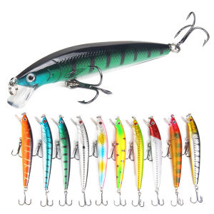 6PCS/box Fishing Lure Set Floating Minnow 10cm/7.5g Hard Topwater Fishing Bait Artificial Baits With Hook for Bass Pike Carp Swimbait Tackle.