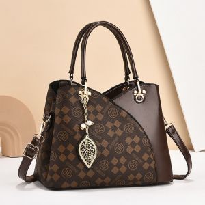 Fashionable Large Capacity Leather Womens Tote Bag Single Shoulder Mommy Crossbody Bag Stylish New 2025 Handbag for Ladies