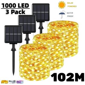 102m/52m/32m/22m/12m/7m Solar LED Fairy String Light Outdoor Festoon Lamp Garden Fairy Light Christmas Party Solar Lamp Decor