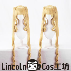 Lincoln Rose Girl True Red Honey Color Roman Roll Double Tail Cosplay Wig Halloween Party Performance Costume Accessory