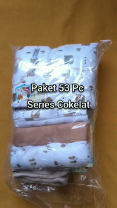 53 PCS Paket Hemat Terkomplit Baju Bayi Baru Lahir Paket Hemat Brojol Baby Paket Komplit Bayi Baru Lahir Serian COKELAT ZPH08