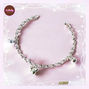 🌈AAbaby Galleries AA307 Original Baby Silver Anklet Bracelet Mickey米奇 Rantai Kaki/Tangan/Gelang Kaki Bayi/Kanak