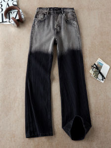 ZHUOCAN | American Lightning Stripe Gradient Design Summer Mens Jeans