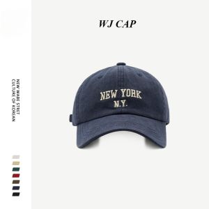 【WJ】Korean embroidered soft top baseball cap for men Internet celebrity street photography autumn and winter Korean version fashion show face small duckbill cap woman