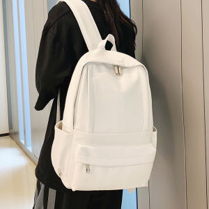 Waterproof PU Leather Backpack Durable Travel Bag for Men And Women Simple Style Youthful Design Student Travel Companion