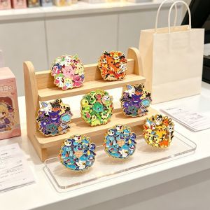 Bandai | AAA 6pcs set Cute Pikachu Anime Bagdes Gengar Eevee Bulbasaur Squirtle Charmander Lapel Gifts Creative Pokemon Elf Enamel Pins