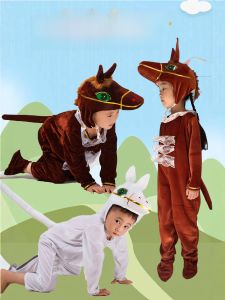 Childrens Animal Costume Horse Performance Props Brown And White Horse Dance Outfit River Crossing Performance Clothes