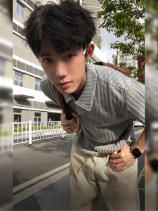 Cleanfit Textured Stitch Polo Shirt T-Shirt Men Summer Lazy Loose Short Sleeve Turn-down Collar Korean Style Breathable Single Wear