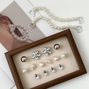 Silver Bead Chain Hole Shoe Accessories High-End Feels Diy Rhinestone Silver Bead Shoe Buckle Decorative Buckle Parts