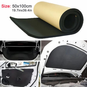 50x100cm Black Car Shockproof Soundproof Mat Elastic Pressure Resistant Heat Insulation for Vehicle Interior Protection