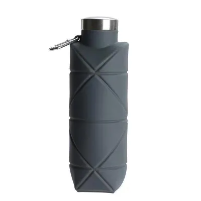 LUSQI 700ml Chai Nước Silicon Có Thể Gập Lại Cốc Thể Thao Di Động Có Thể Gập Lại Có Nắp Bằng Thép Chống Rò Rỉ Nhẹ Để Sử Dụng Ngoài Trời