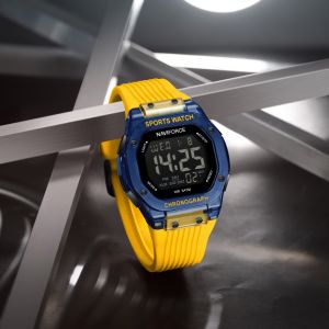 NAVIFORCE Mens Watch Silicone Strap LED Light Night Light DisplayMulti Functional  Screen Man Electronic Watches Sports Clocks