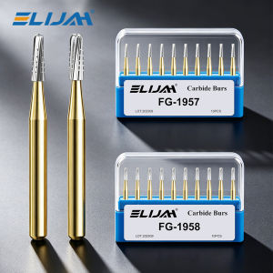 ELIJAH Dental Excellent Carbide Burs FG-1957 FG-1958 Tungsten Steel High Hardness High Concentricity Autoclavable for Clinical