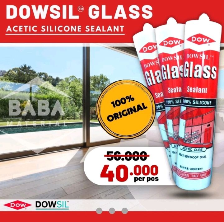 Lem Dowsil Glass Silicon Sealant Asam Acetic 300 Ml Lazada Indonesia