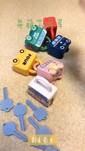 (6in1) WELOVE Car Key Match Toy Lock & Unlock Moveable Number Pairing Early Learning Montessori Children Kid Gift