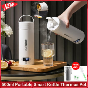 กาน้ำชา Teko Listrik แบบพกพา500มล.กาต้มน้ำไฟฟ้าปรับอุณหภูมิได้รักษาความอบอุ่นต้มเครื่องทำน้ำอุ่นอัจฉริยะแบบถ้วยอุ่นให้ร้อนพกพาสะดวก