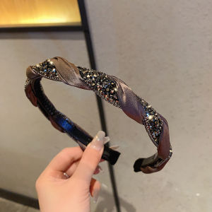 K-style New Arrival Headband Female Retro Twist Braid Headband High Skull Top Face Wash Hair Fixer Wide Brim Fancy Satin Hair Accessories