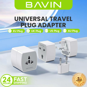 BAVIN PC2103 Travel Adapter Plug Universal Compatible w/ EU UK US AU Sockets – Worldwide Compatibility