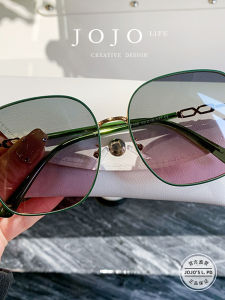 UV Protection Sunglasses JOJOS L. PD.aged. Fashionable round Face Slimming Large Frame Sun Glasses for Women Metal Frame Square Shape