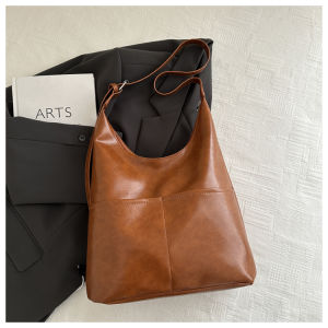 Fashionable Commuter Womens Tote Bag 2024 New Simple Style Underarm Bag Large Capacity Single Shoulder Crossbody Bag