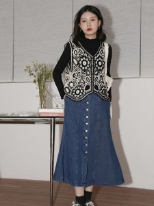 Lemwin Hollow out Knitted Vest Sleeveless Lace Hook Summer Thin Outerwear Sweet Style Fashionable Loose Fit Shoulder Pad Top