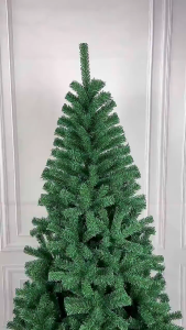 B1T1 2025 Christmas Tree Full Shape PVC w/Metal Stand High-Quality Green Pine Snow X-Mas Tree For Decoration
