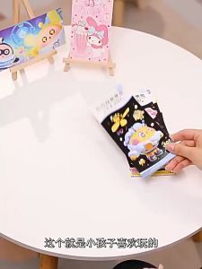 Sanrio Magic Multicolor Scratch Art Painting Paper Card Kit Cartoon Handmade Drawing Scratching Art Book Kids DIY Educational Toys Gifts