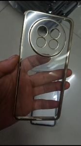 Case Realme 13 Plus 5G Silikon Clear Plating List Gold Soft Casing Handphone