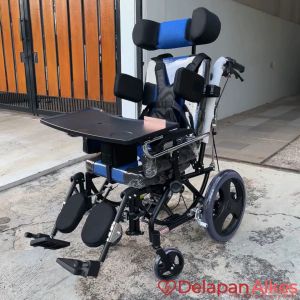 AVICO Kursi Roda Cerebral Palsy Jupiter Alumunium CP Reclining Termasuk Meja Makan Baki