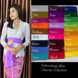 Simona Kebaya — SELENDANG SIFON BALI 24 METER / Selendang Kebaya Bali