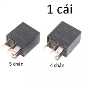Rơ le 4 chân/5 chân DC 12V 40A loại nhỏ cho ô tô. Rơ le 4pin/5pin cho xe hơi (1 cái)
