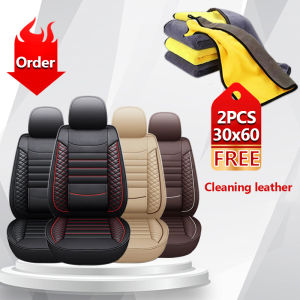 5-seater high-end car seat cover with lumbar support fully wrapped leather seat cover is wear-resistant and stain-resistant suitable for Toyota Honda Mitsubishi Nissan Suzuki Kia Ford Hyundai and other models