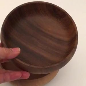 2/1PCS Solid Wood Bowl Wooden Handmade Bowls For Eating Tableware For Dessert Fruit Salad Mixing Rice