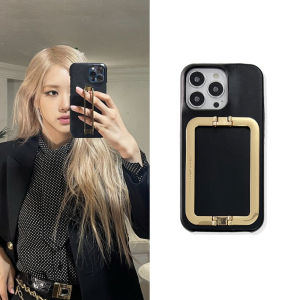 Fashionable Black Metal Clasp High Quality Sheepskin Phone Case for Apple iPhone 17Pro Max Rose Creative Protective Cover