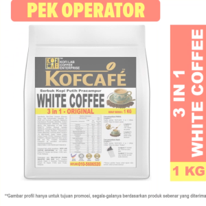 1 KG | KOFCAFE | KOFI LAB | 3 IN 1 | Serbuk Kopi Putih Pracampur | Instant White Coffee Powder | Arabica + Robusta |